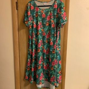 Kelly Green Lularoe Carly High Low Tunic Dress